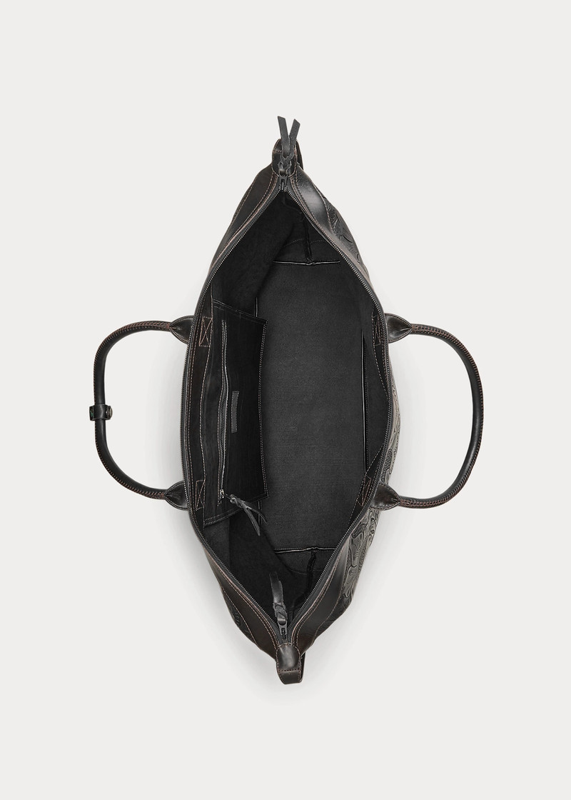Hand-Tooled Leather Weekender Bag 4