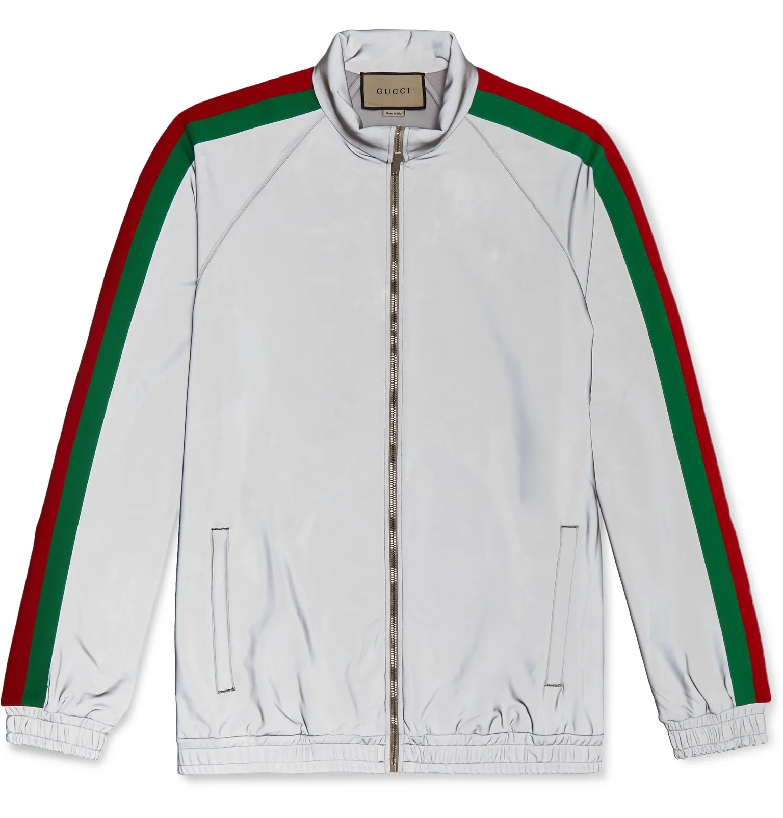 Webbing-Trimmed Iridescent Stretch-Jersey Track Jacket - 7