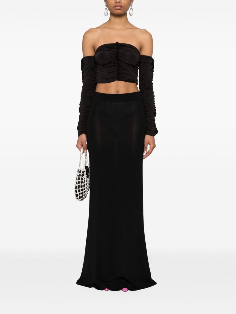 gathered crop top - 2