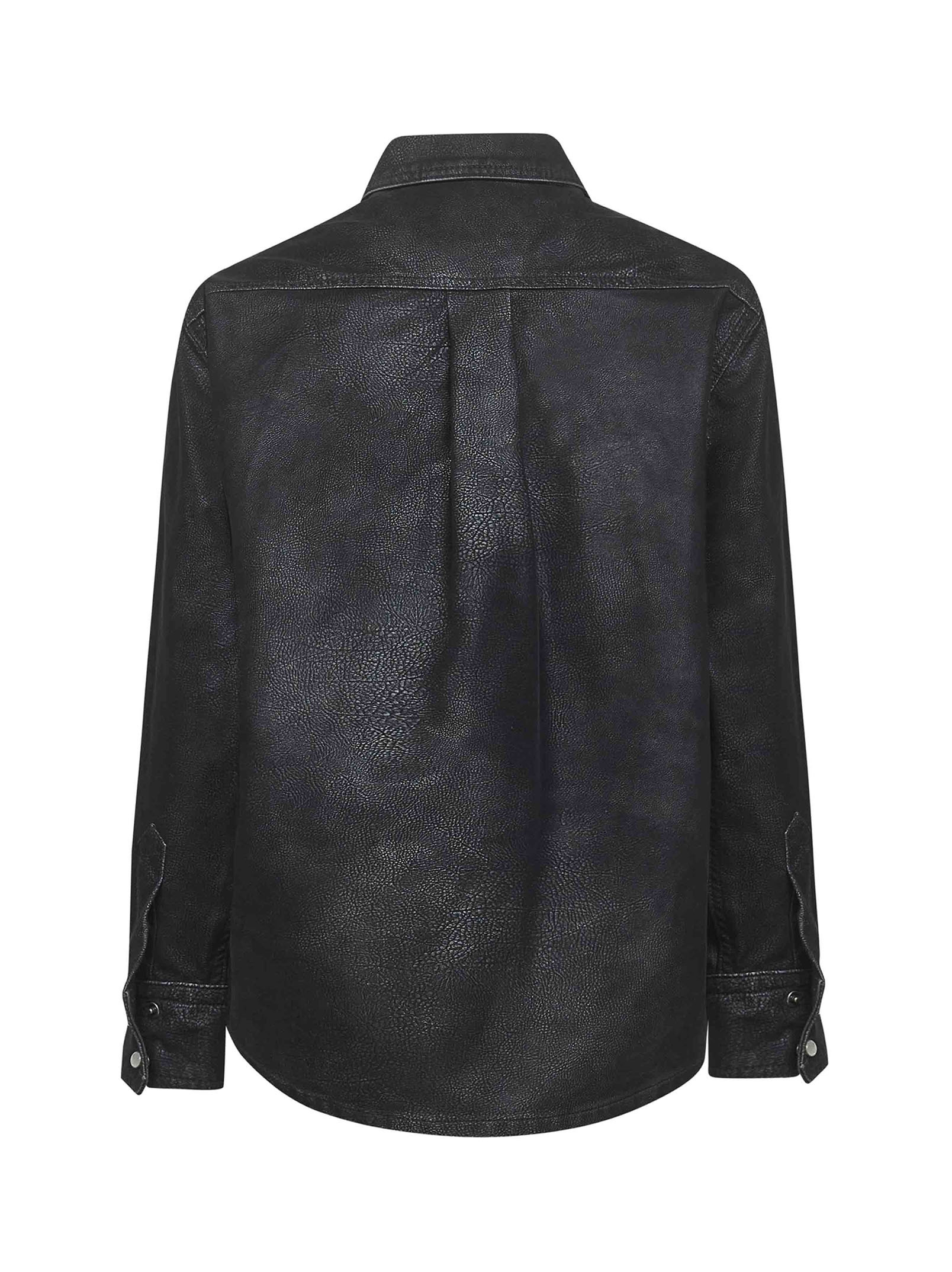 Black vintage faux leather Karima shirt - 2