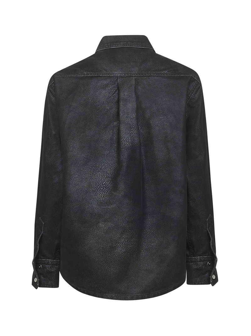 Isabel Marant Étoile Black vintage faux leather Karima shirt outlook