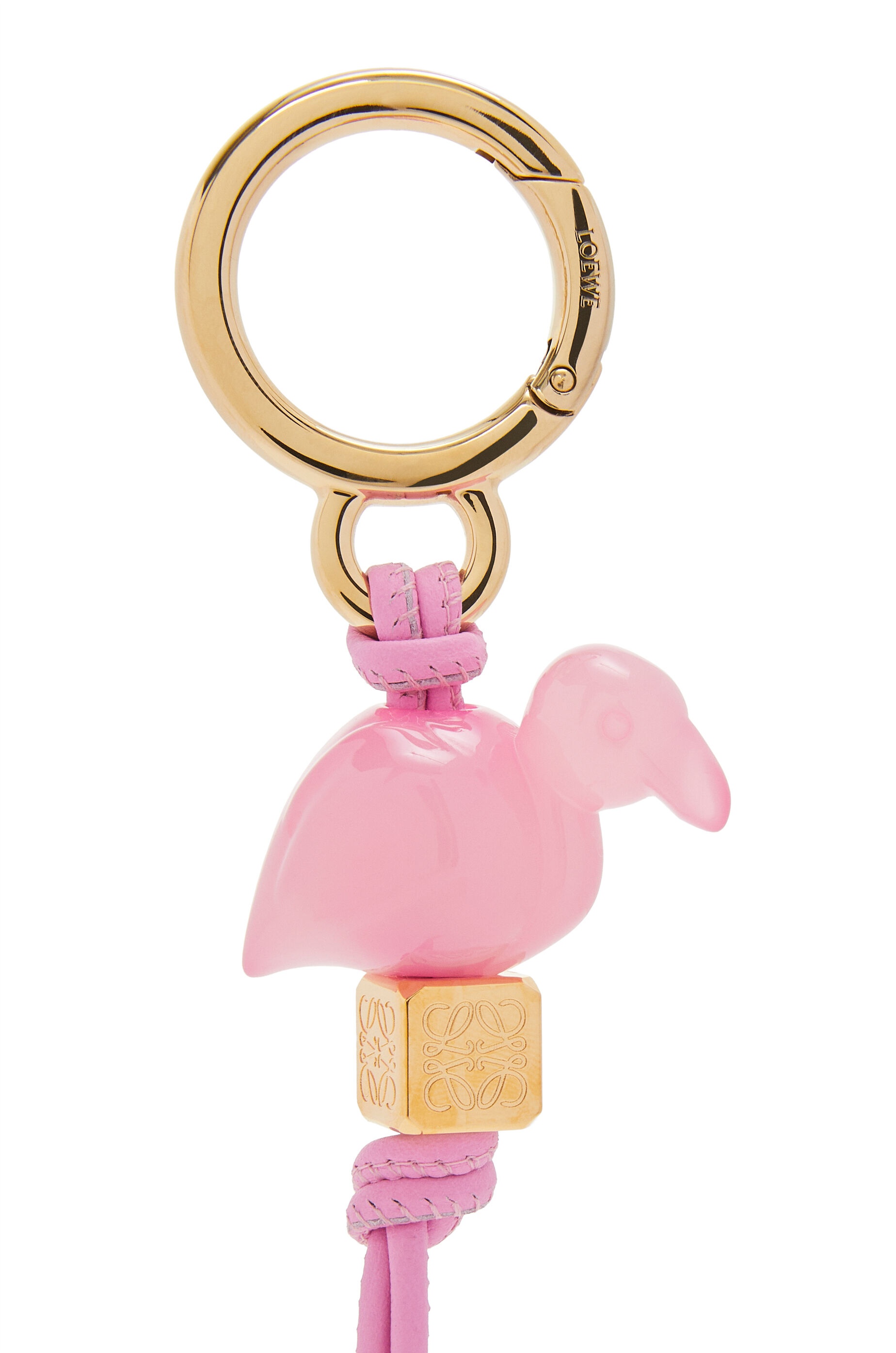 Flamingo charm in acetate and classic calfskin - 2