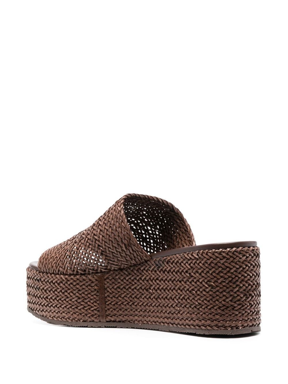 interwoven platform wedge sandals - 3
