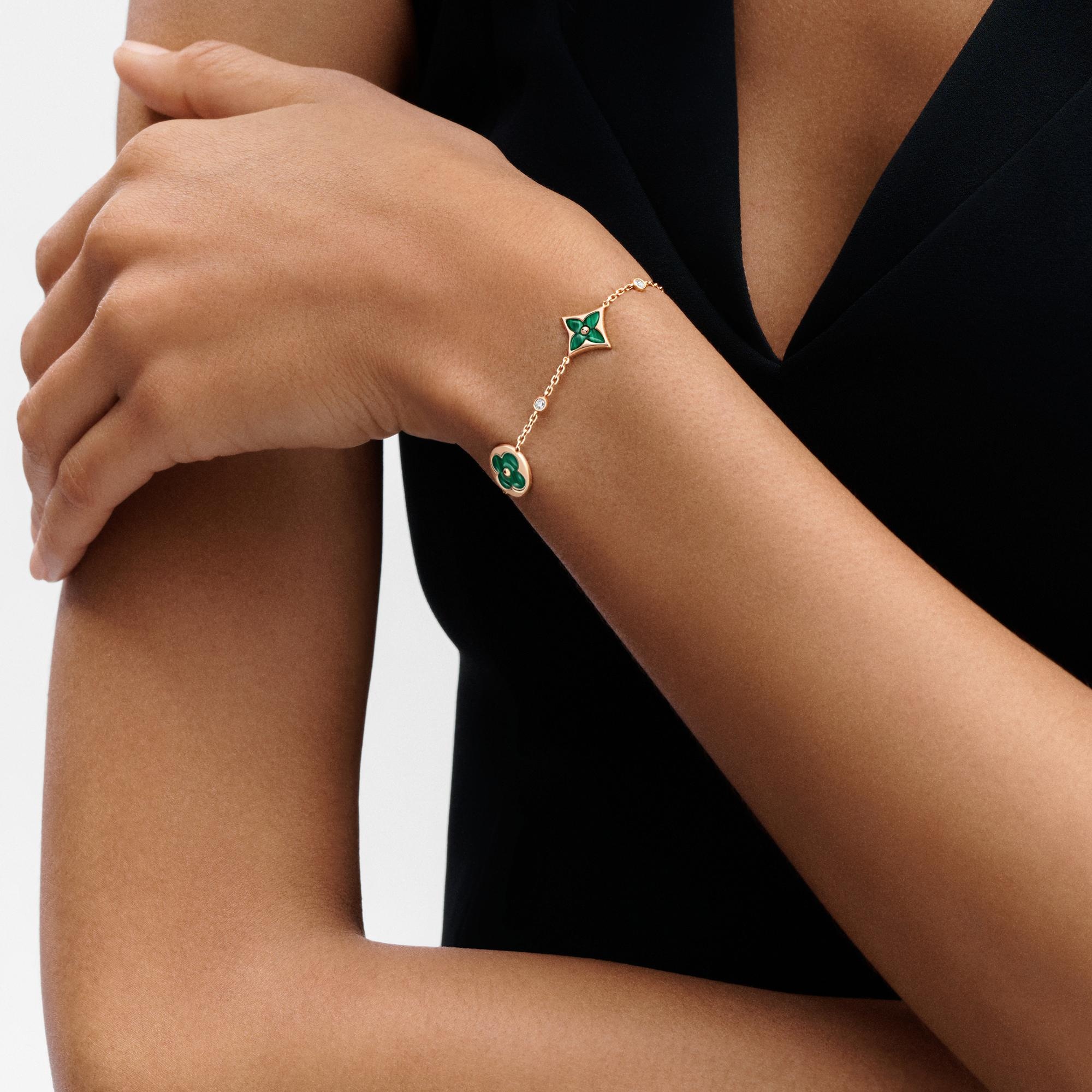 Color Blossom Bb Multi-Motif Bracelet, Pink Gold, Malachite And Diamonds - 2