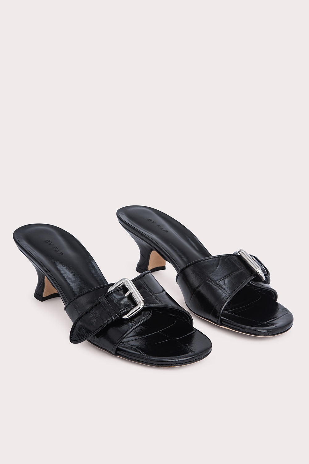 Elton Black Maxi Croco Embossed Leather - 3