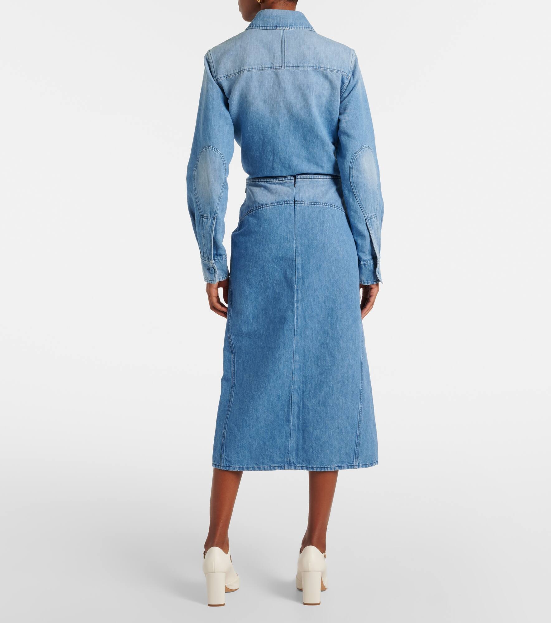 Morelos cotton and linen midi skirt - 3