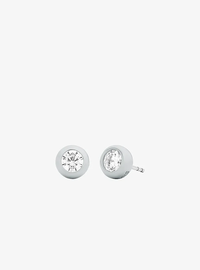 Round Stone Stud Earrings - 1