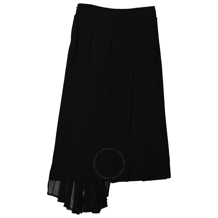 Moncler Ladies Black Asymmetric Pleated Skirt - 7