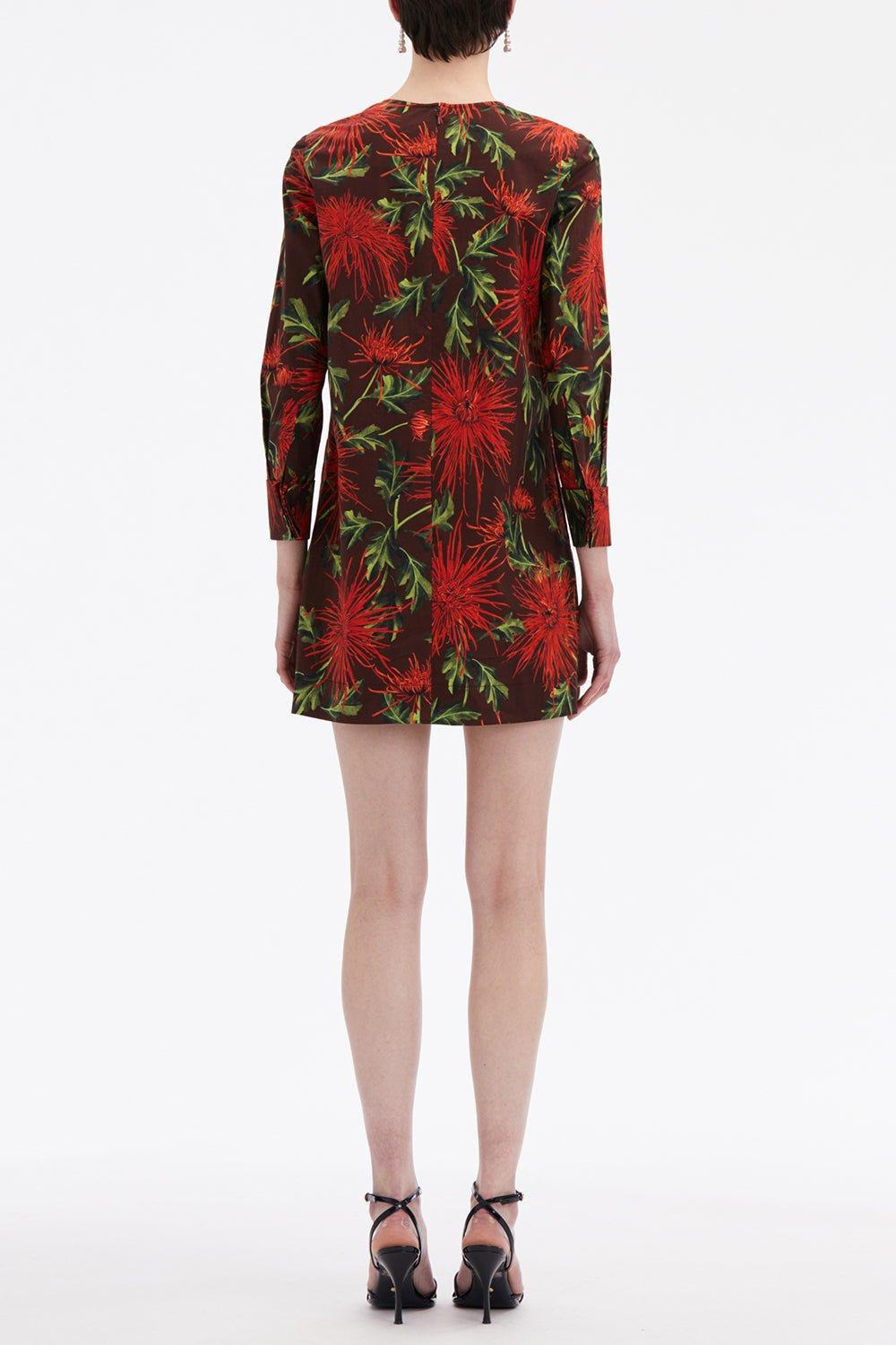 Three Quarter Sleeve Button Shift Dress - 6