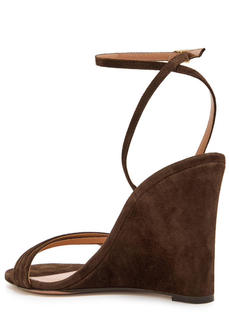 Aquazzura Latour 85 Suede Wedge Sandals - 2