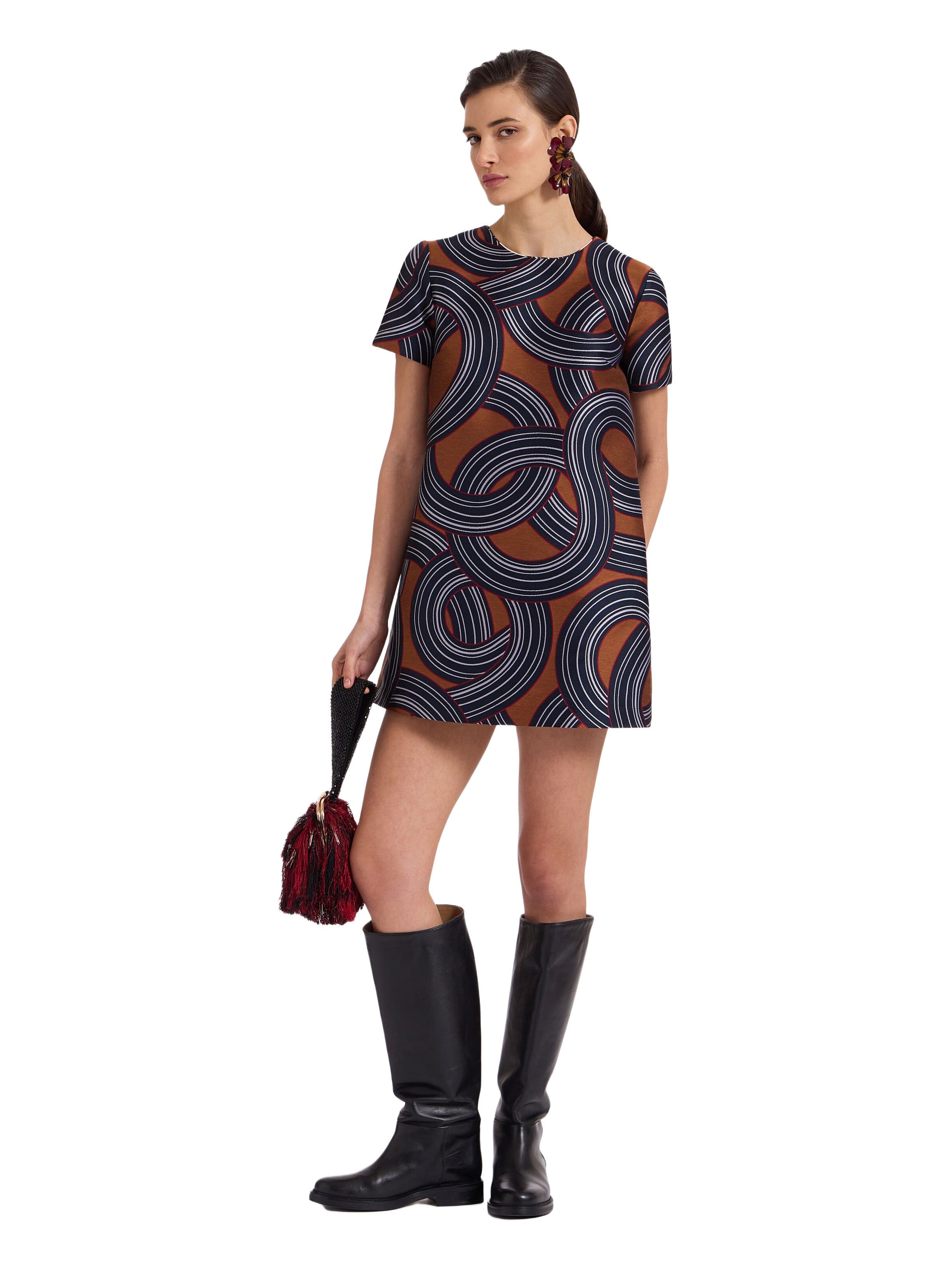 La DoubleJ Mini Swing Dress Montecarlo Jacquard Blue at Nordstrom - 5