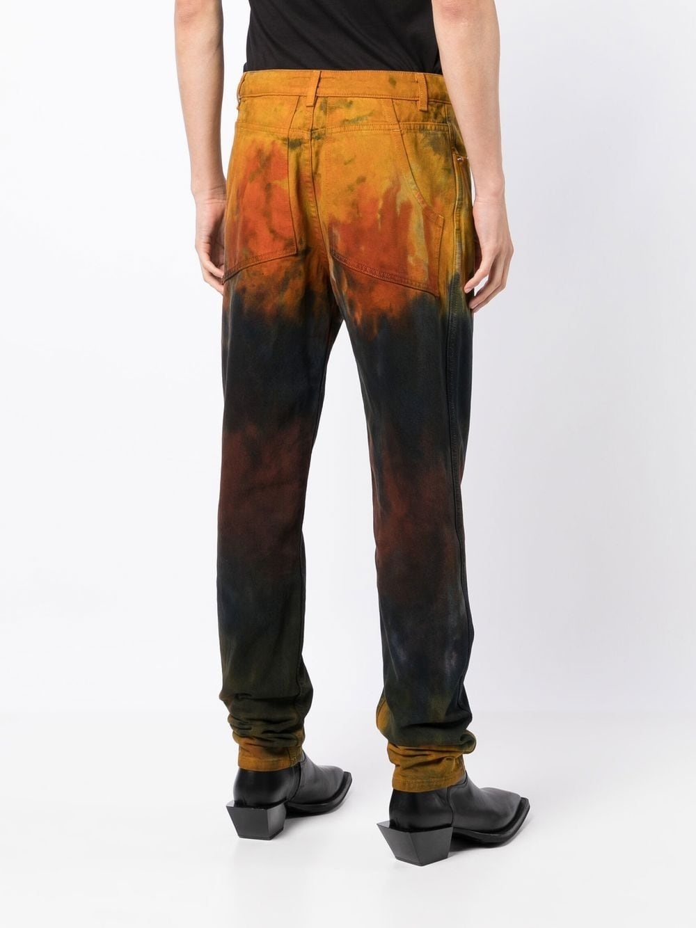 distressed straight-leg jeans - 4
