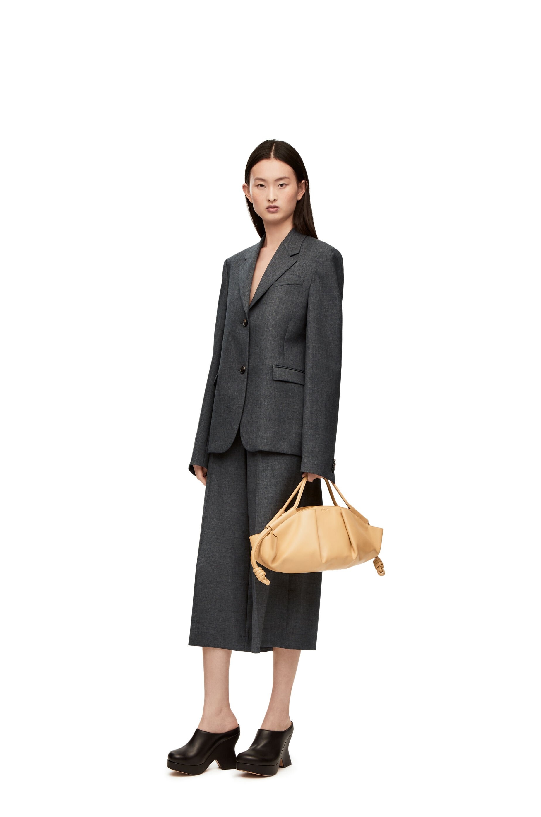 Cropped trousers in textured wool tailoring - 2