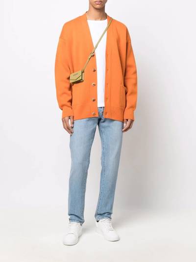 Lanvin logo intarsia cardigan outlook