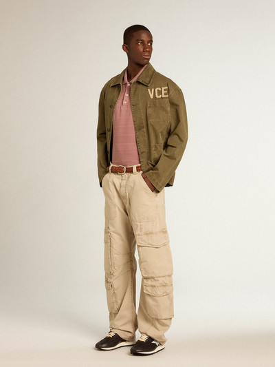 Golden Goose Men's khaki-colored cotton cargo pants outlook