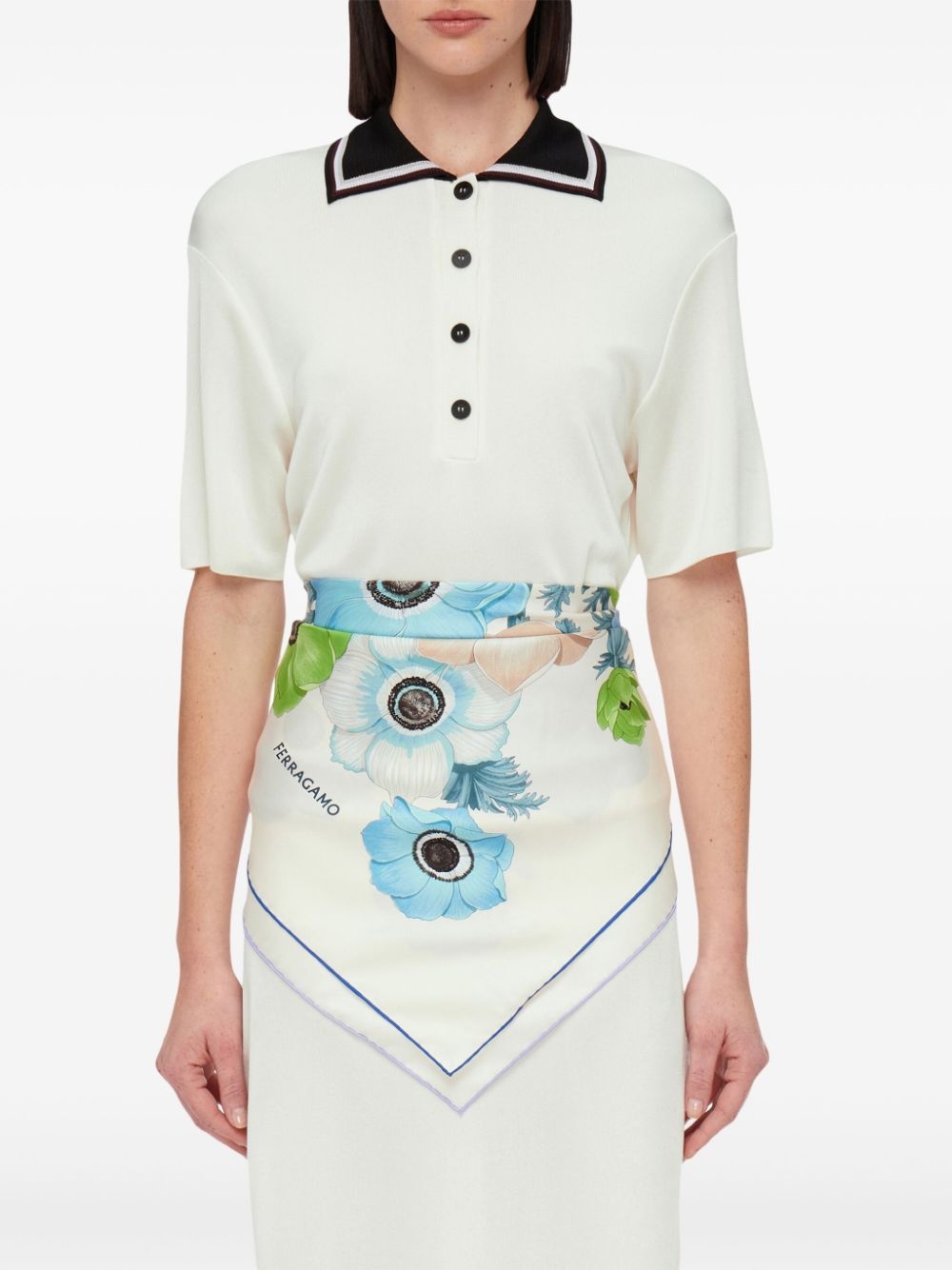 floral-print silk scarf - 3