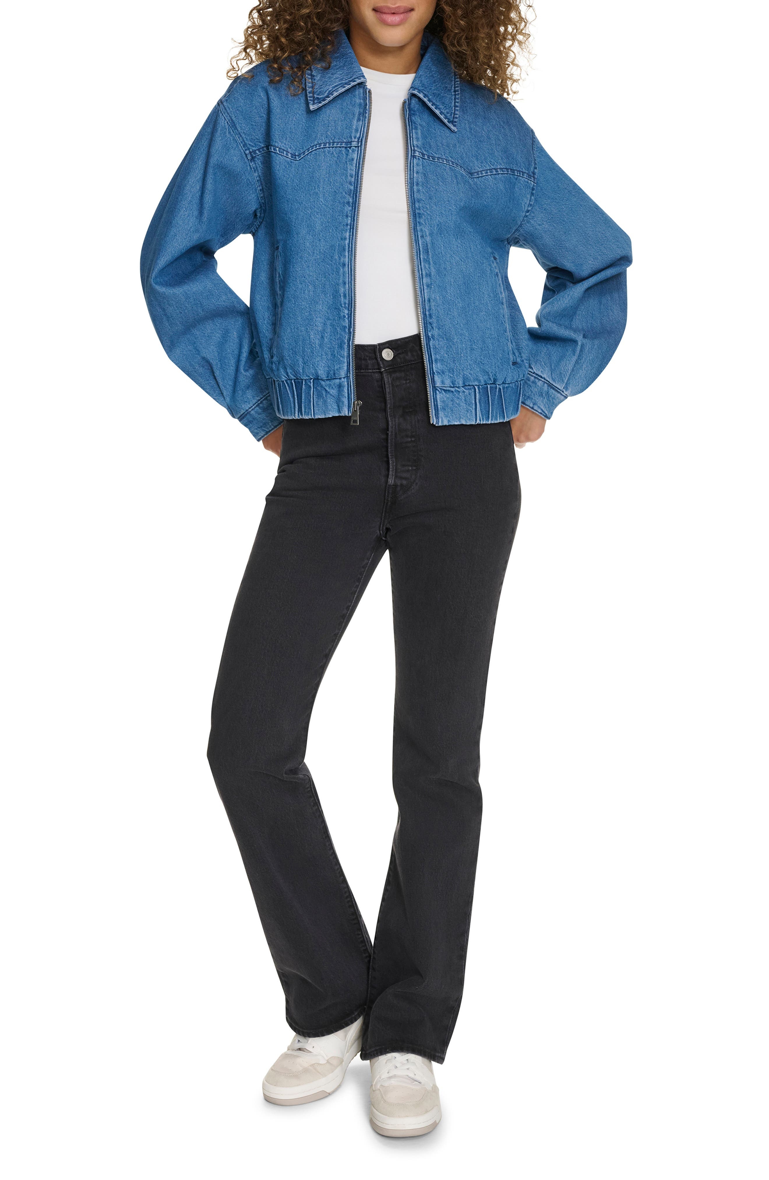 levi's Western Denim Bomber Jacket in Medium Wash Denim at Nordstrom - 5