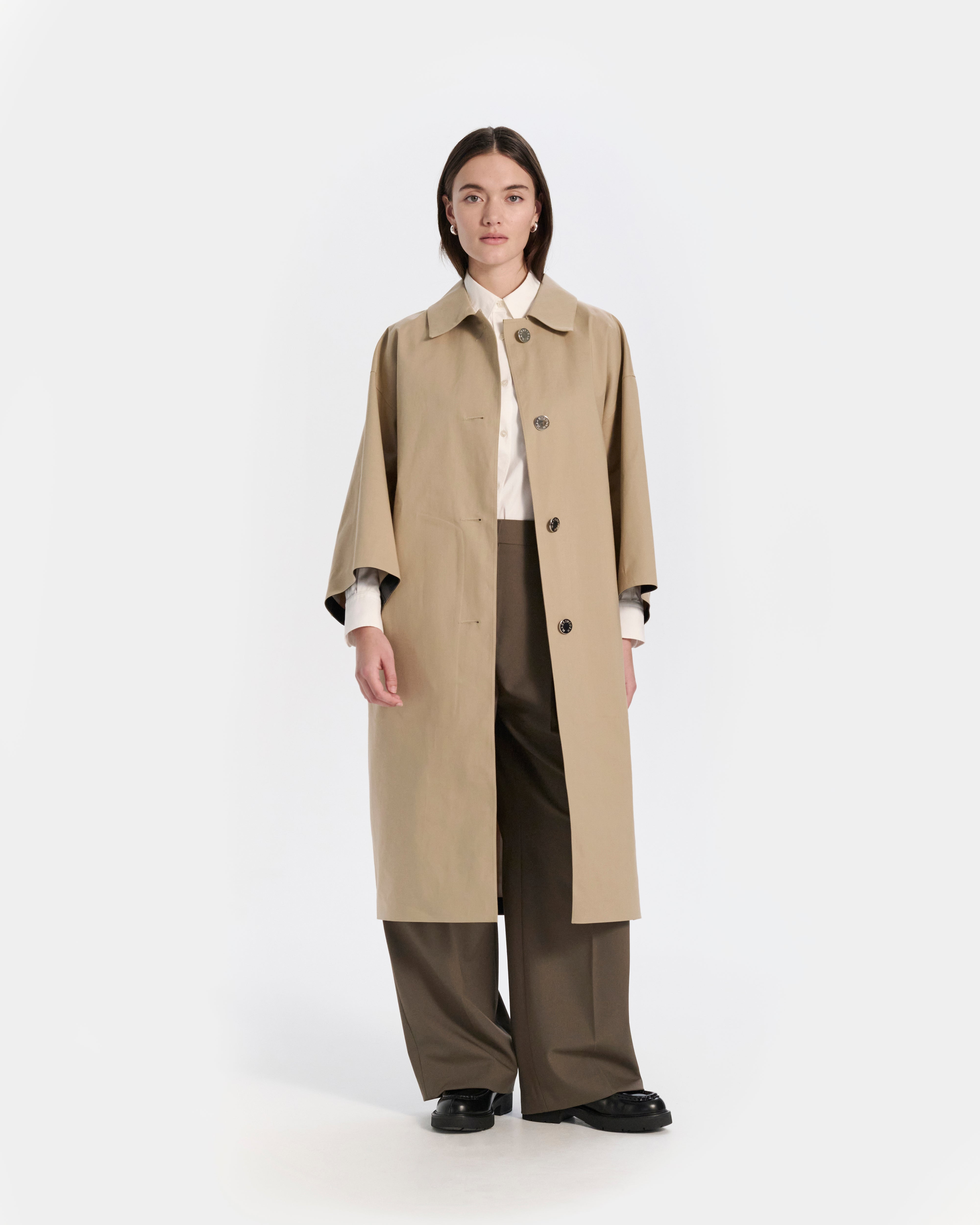Collin Rubberised Cropped Sleeve Coat - 2