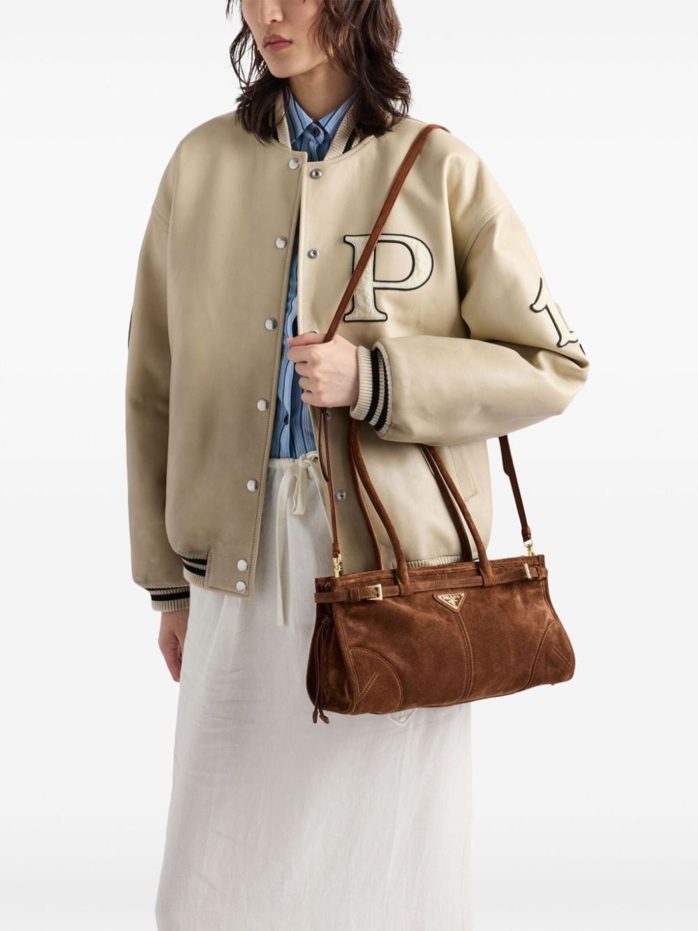 medium suede tote bag - 2