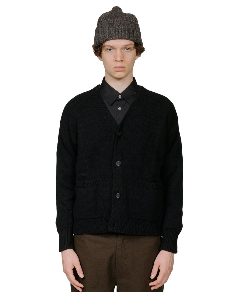 MARGARET HOWELL Boxy Cardigan Geelong Black outlook