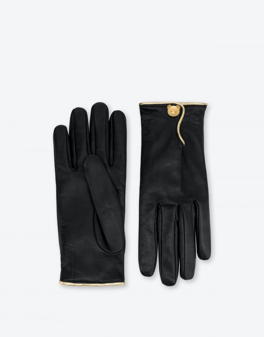 TEDDY BUTTON LEATHER GLOVES - 1