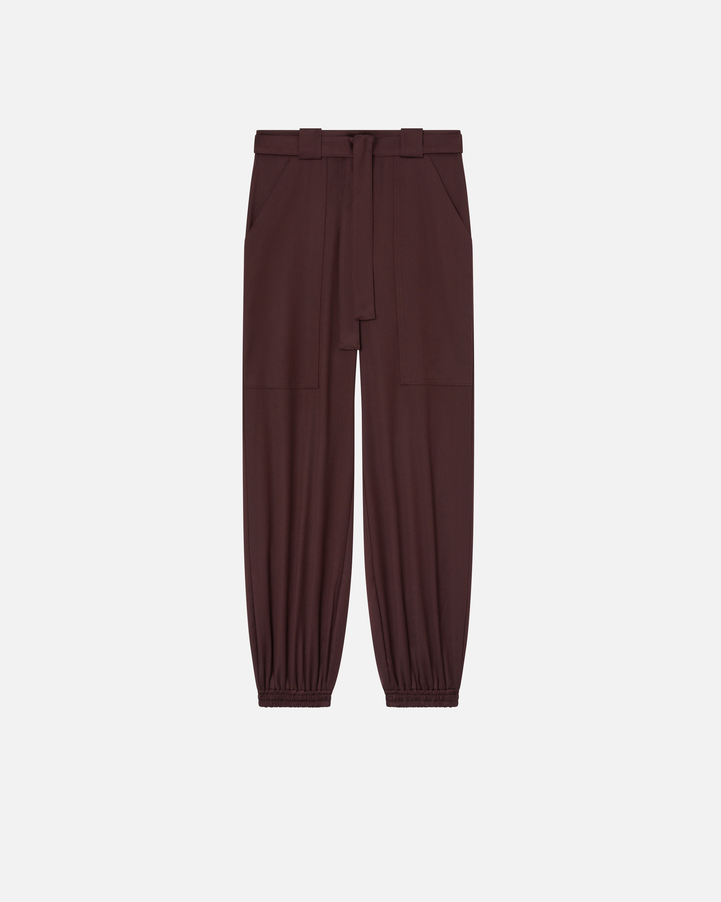 FLANNEL UTILITY TROUSERS WITH ELASTICATED HEM DETAIL - 1