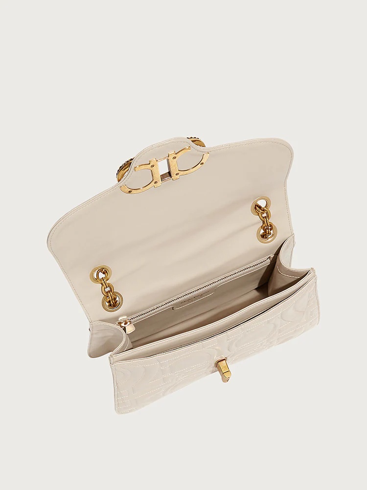QUILTED GANCINI FLAP BAG (L) - 3