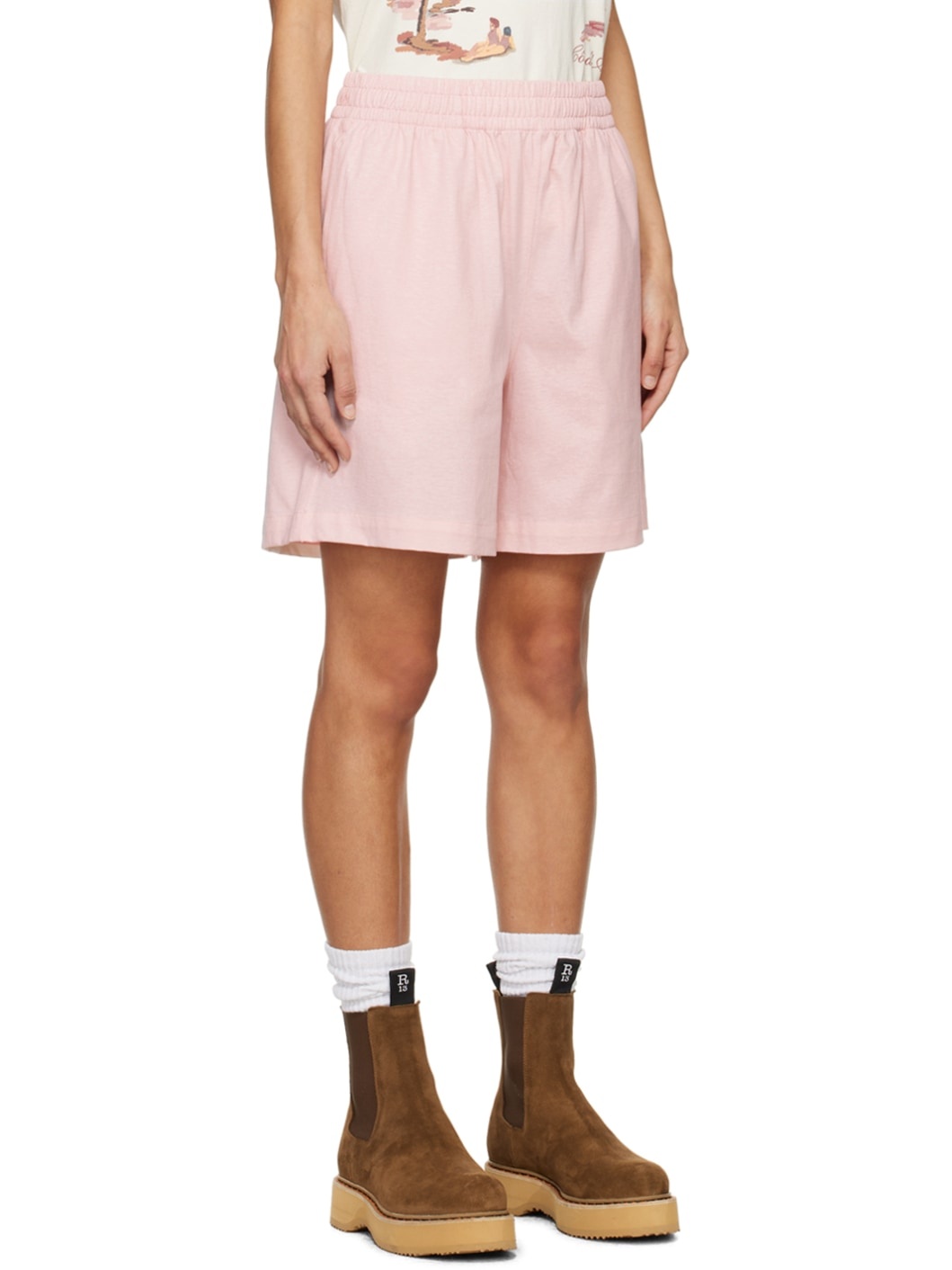 Pink Drawstring Shorts - 2