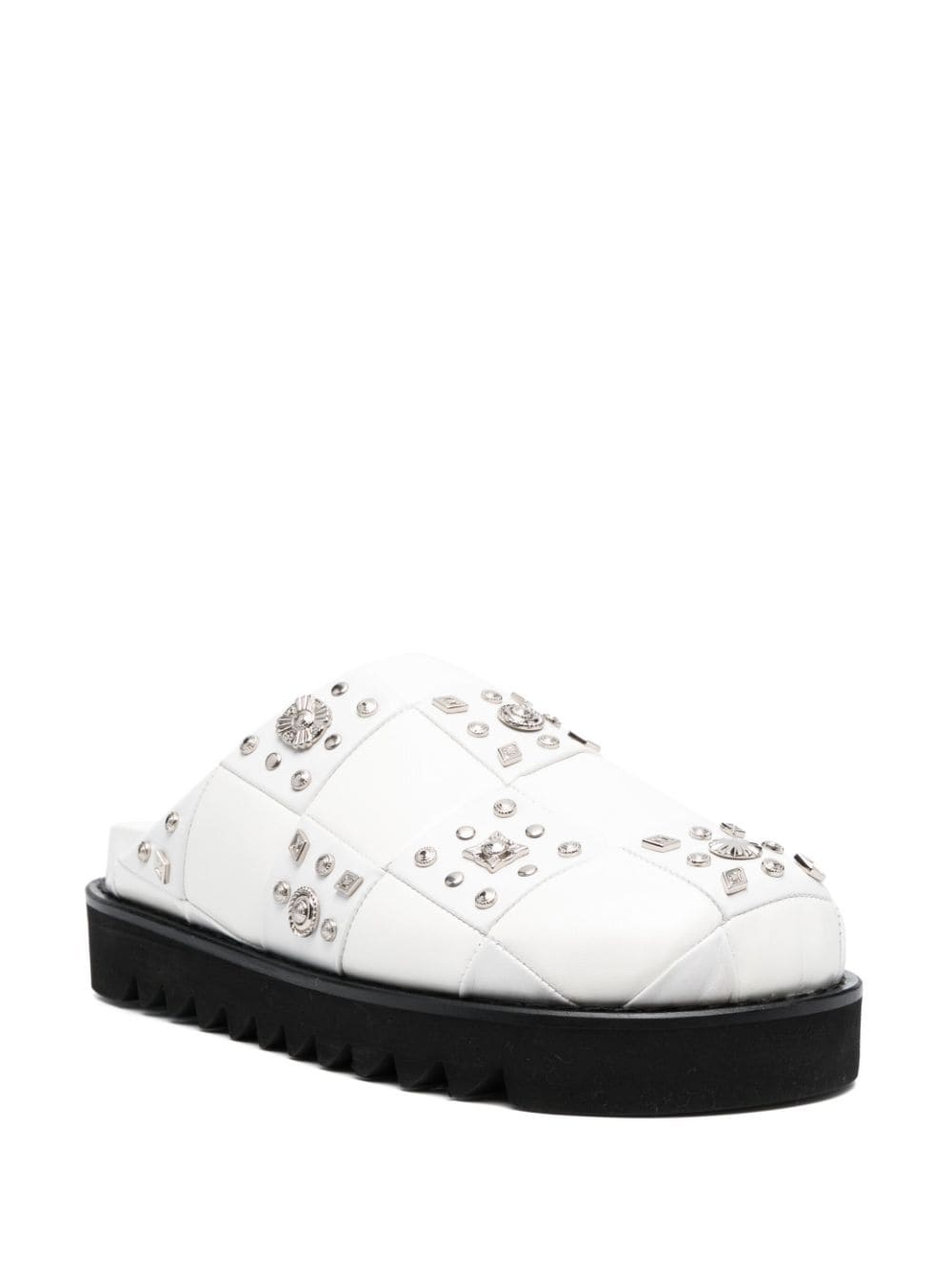 stud-embellished leather slippers - 2