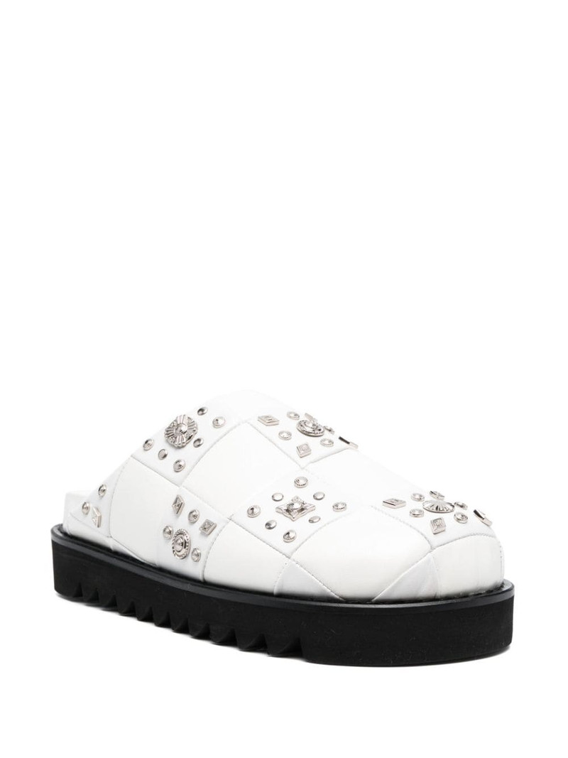 TOGA VIRILIS stud-embellished leather slippers outlook