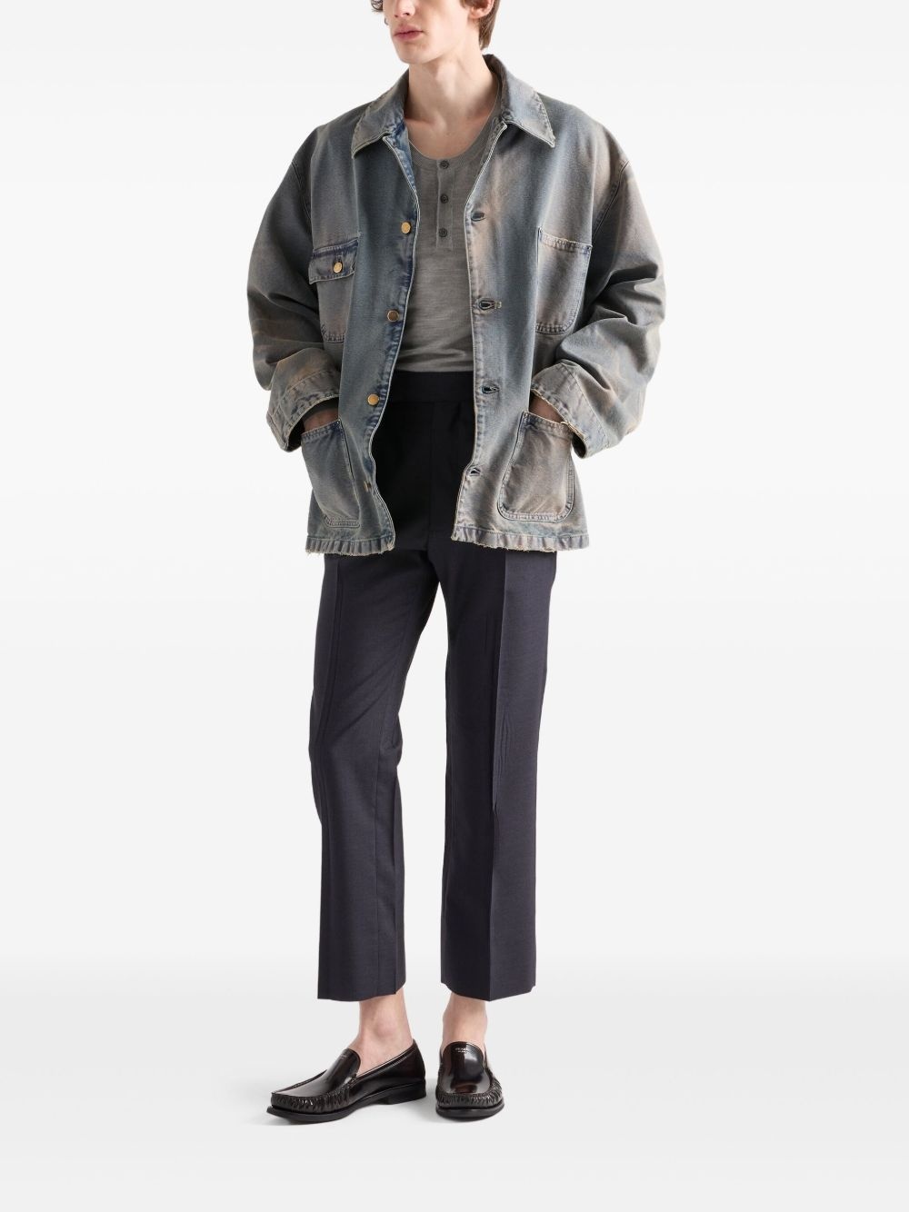 distressed-effect jacket - 2