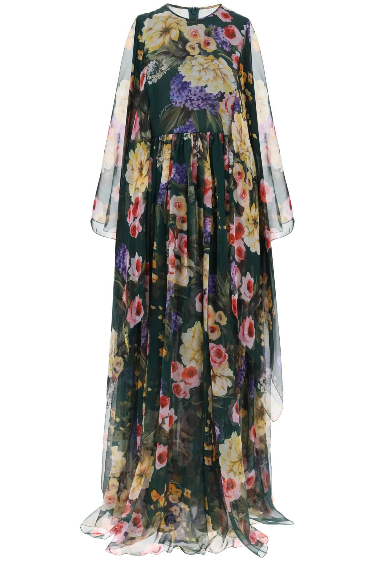 Dolce & Gabbana Chiffon Maxi Dress With Garden Print - 1