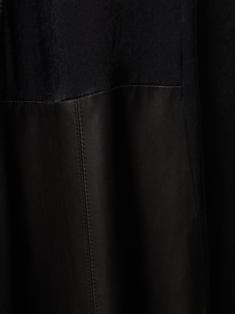 Satin midrise long skirt - 4