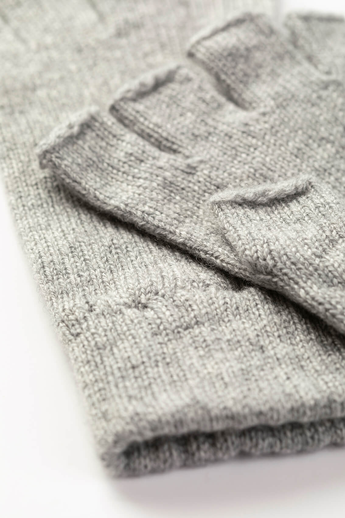 Fingerless Grey Cashmere Gloves - 2