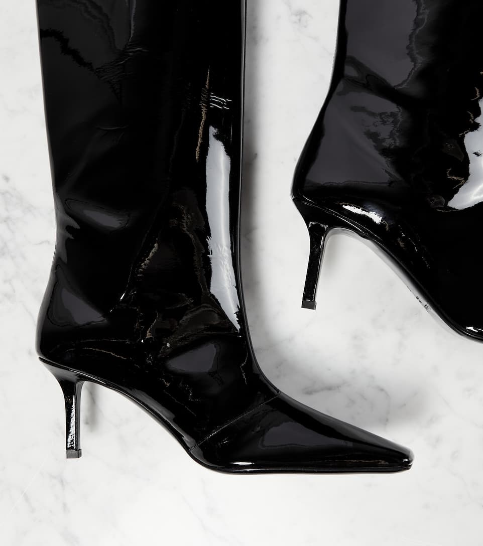 Patent leather knee-high boots - 6
