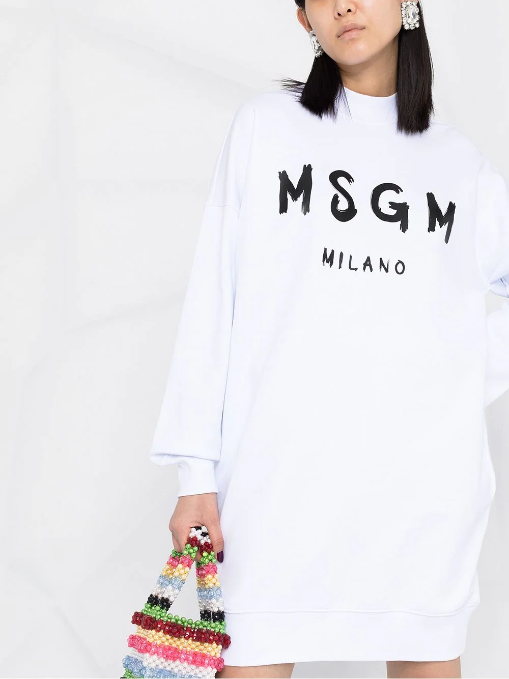logo-print sweatshirt dress - 3