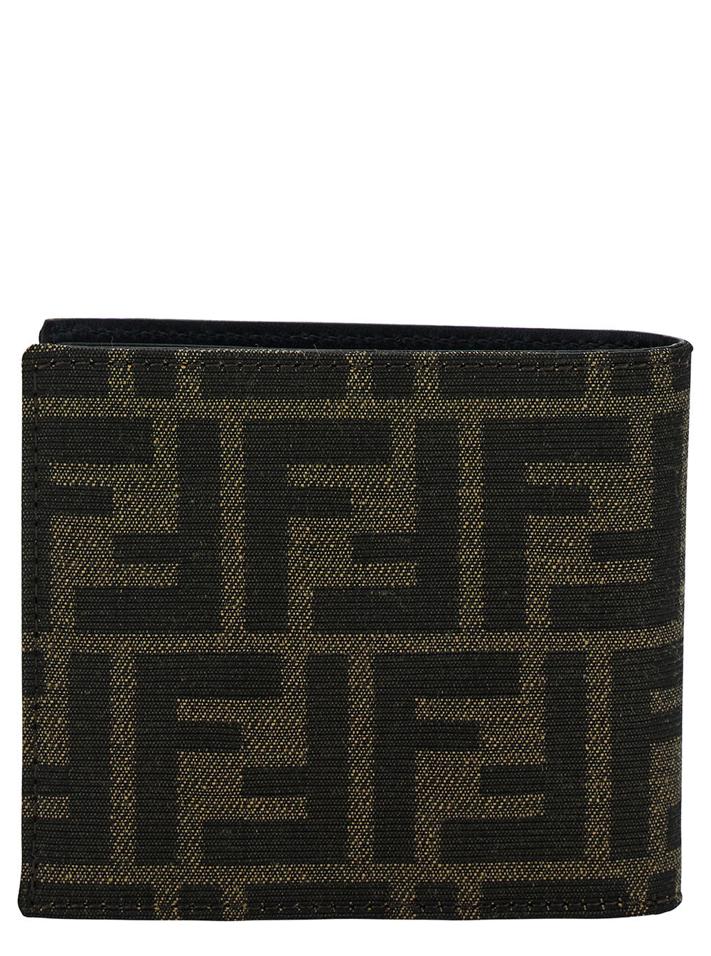 Fendi Men Brown And Tobacco Bi-Fold Wallet With Fendi Roma Lettering In Leather Man - 3
