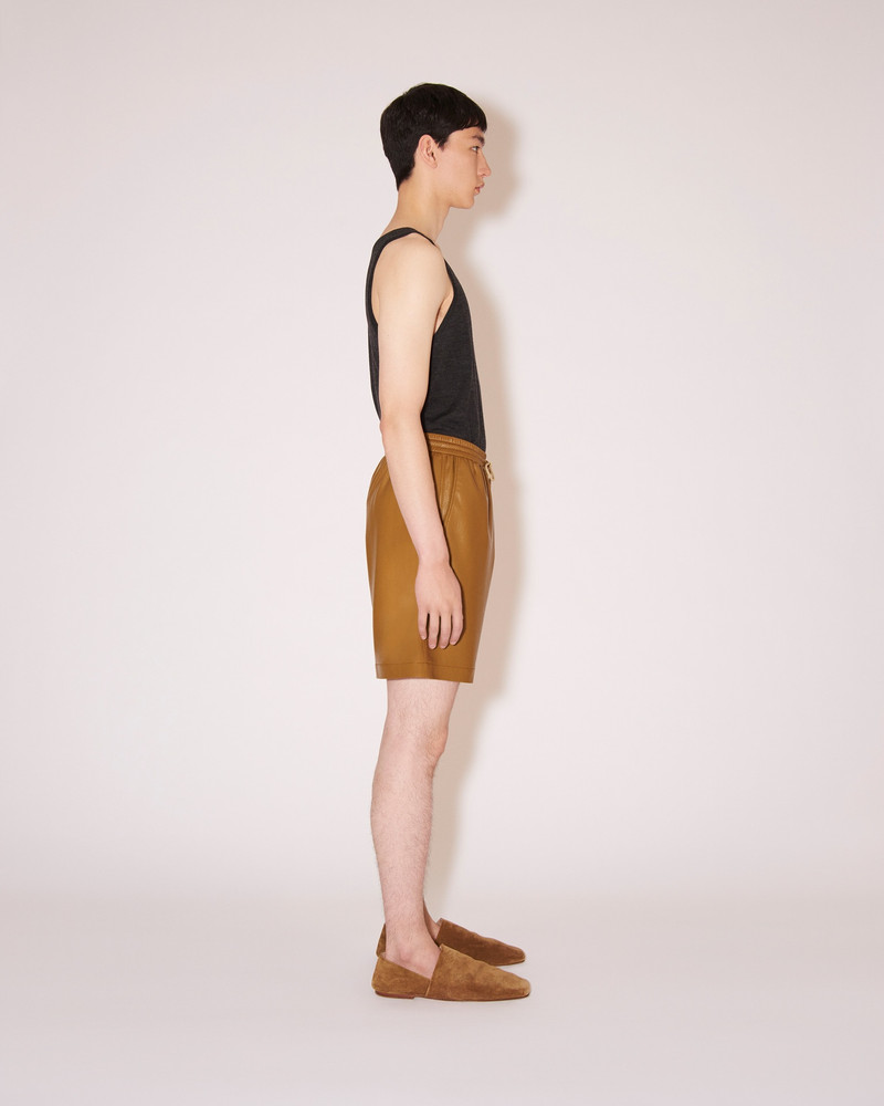 DOXXI - Vegan leather shorts - Curry 3