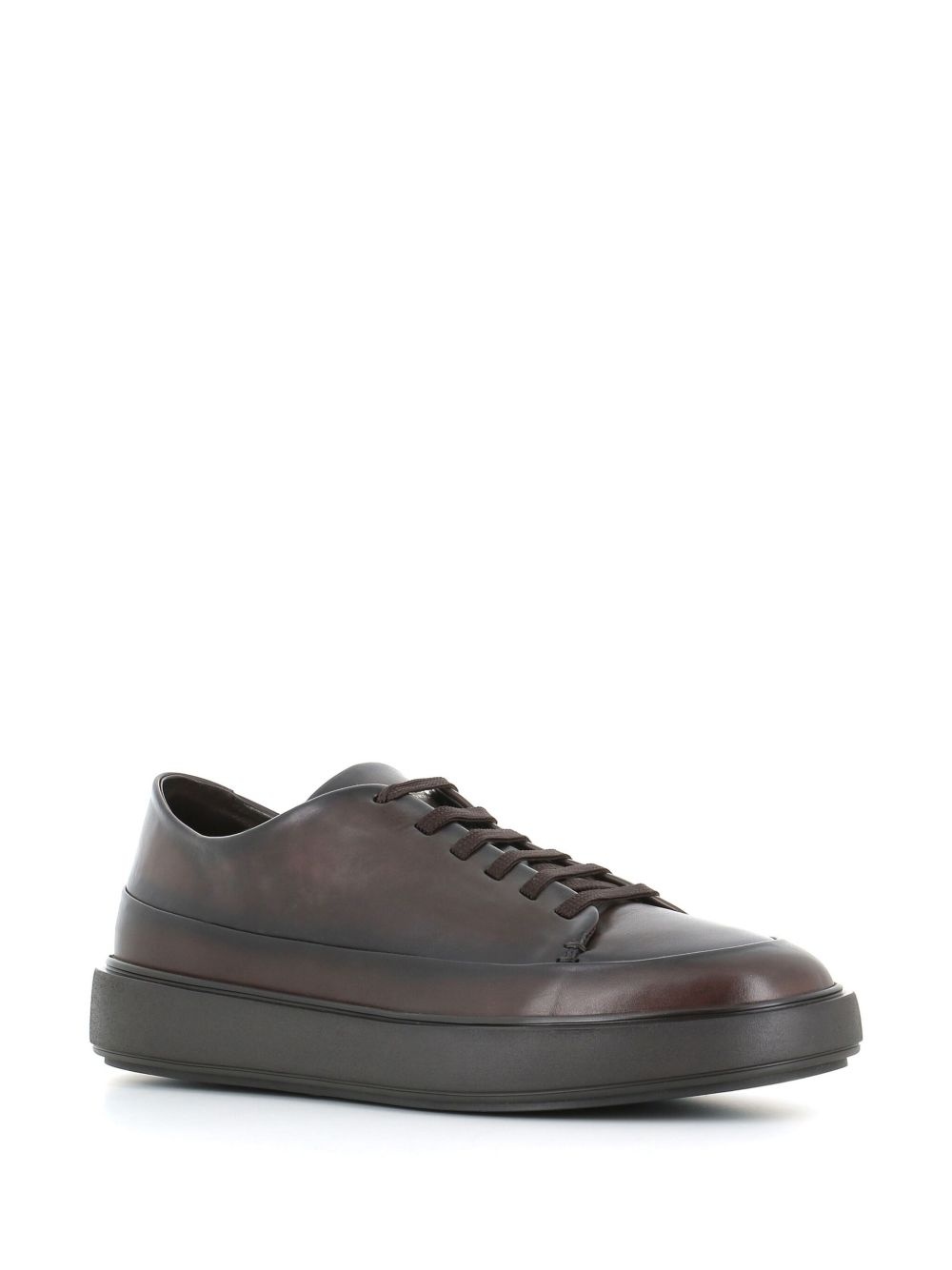 low-top leather sneakers - 2