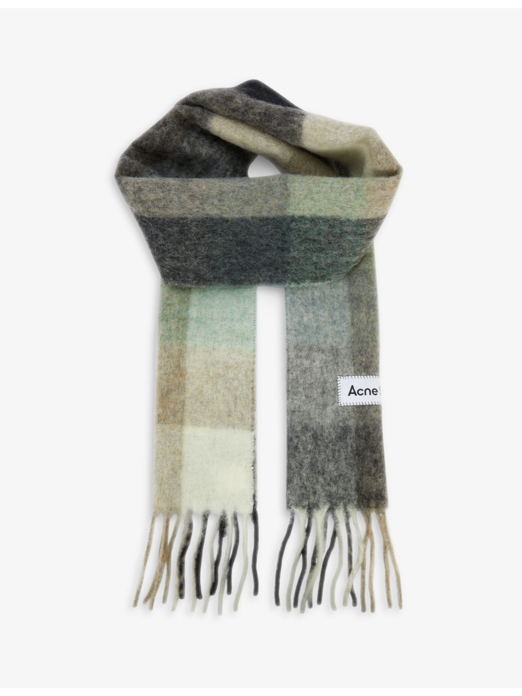 Vally checked wool-blend scarf - 1