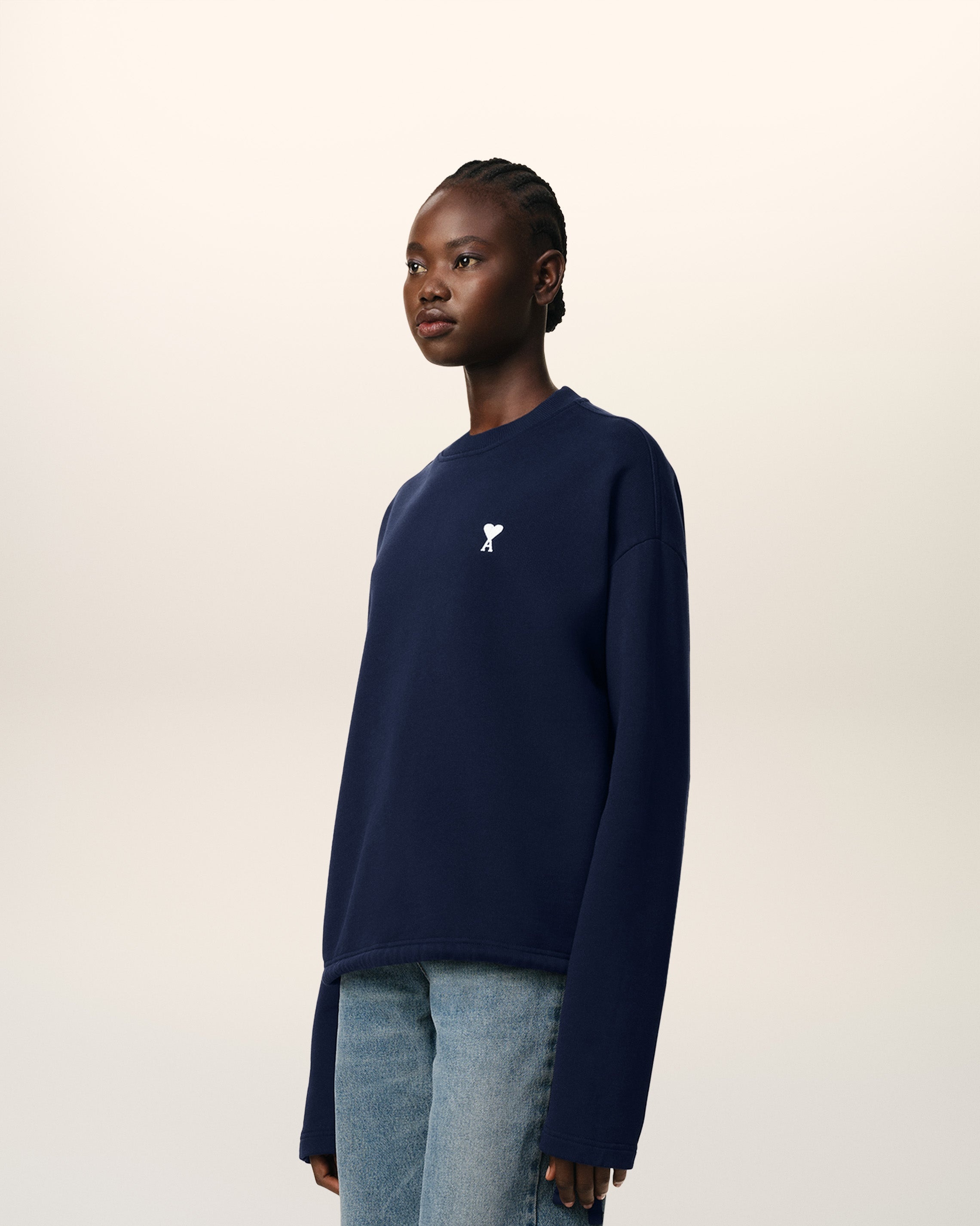 NAVY COTTON AMI DE COEUR SWEATSHIRT - 6
