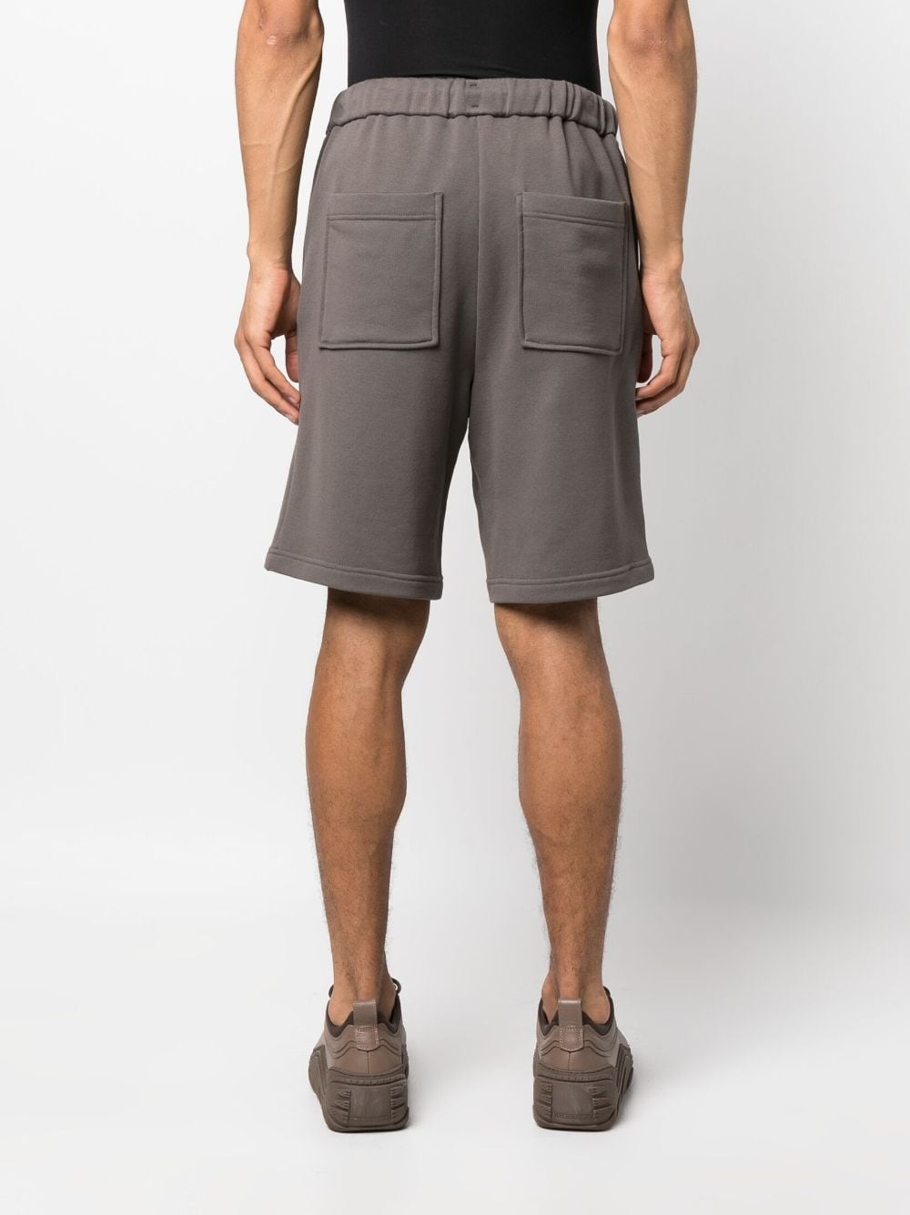 drawstring cotton track shorts - 4
