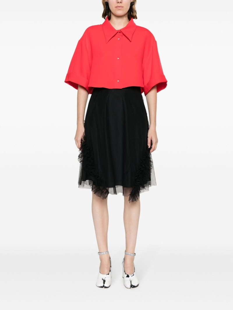 VIKTOR & ROLF crepe cropped organic-cotton shirt outlook