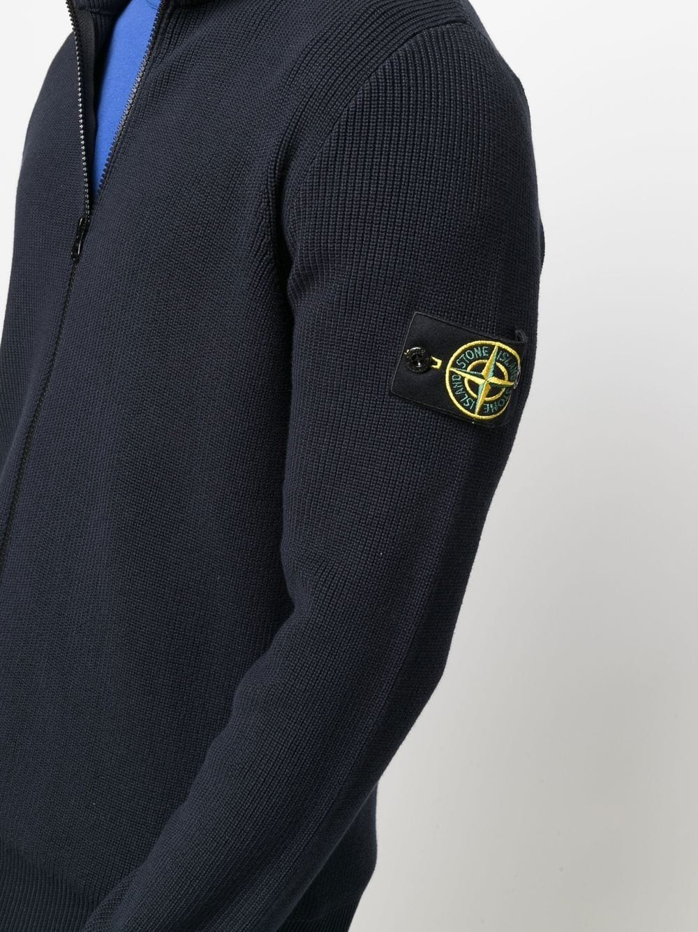 logo-patch sleeve detail cardigan - 5