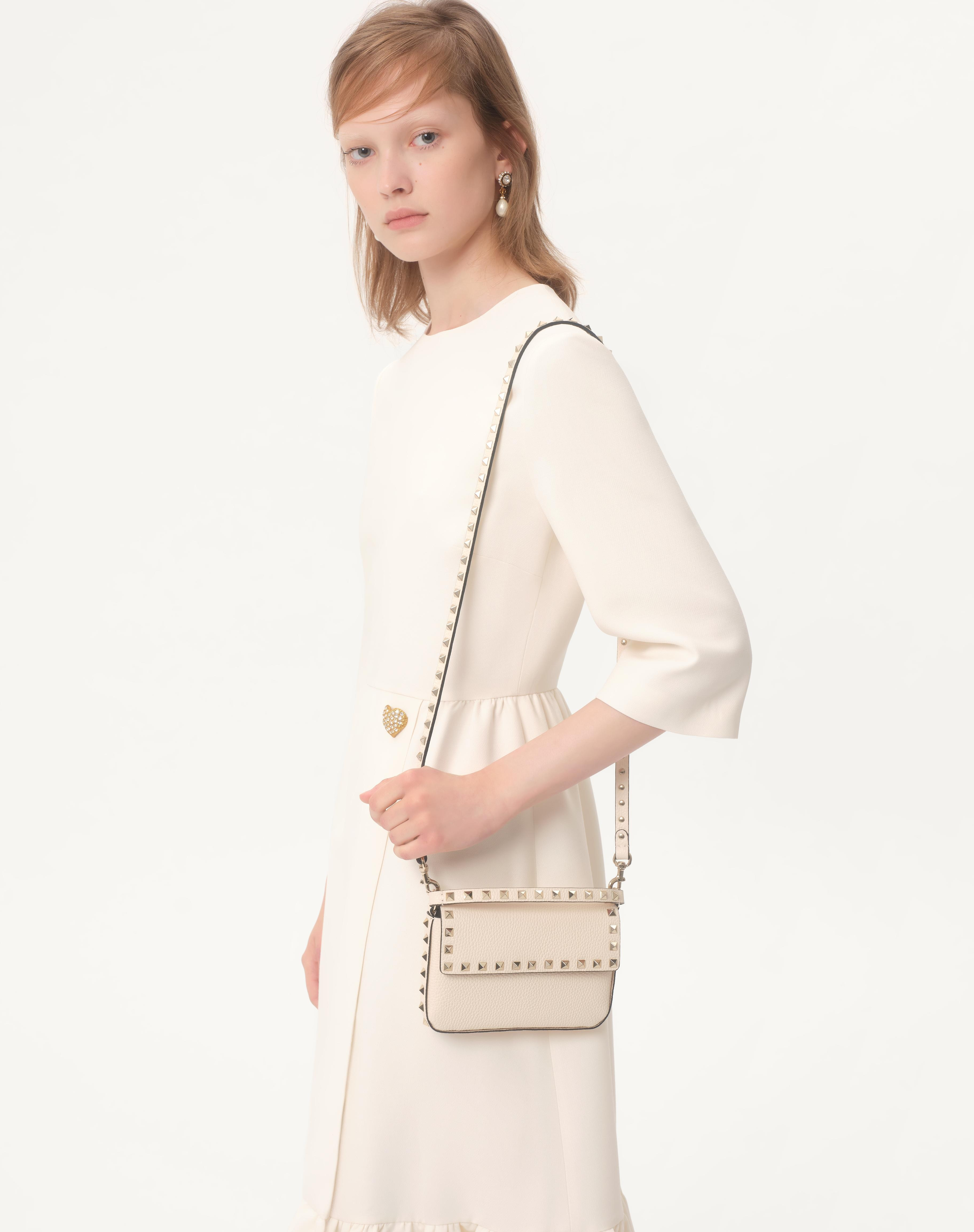 ROCKSTUD GRAINY CALFSKIN POUCH - 7
