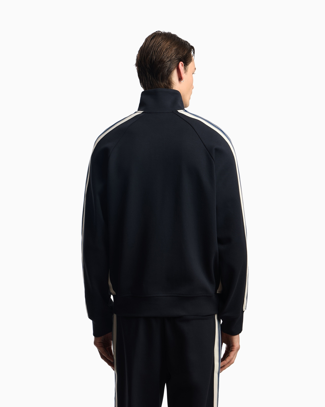 ASV FULL-ZIP SWEATSHIRT IN JERSEY WITH CONTRASTING BANDS - 3