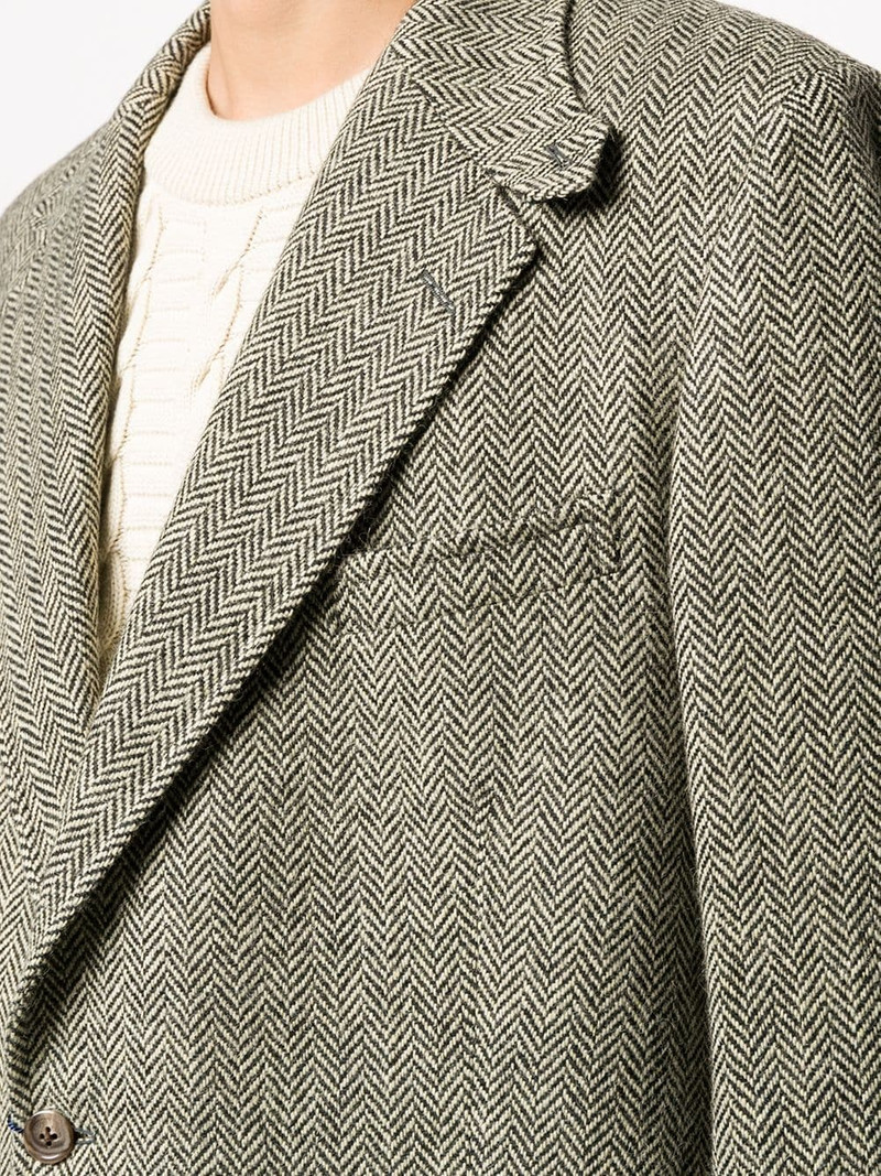 herringbone single-breasted blazer 5