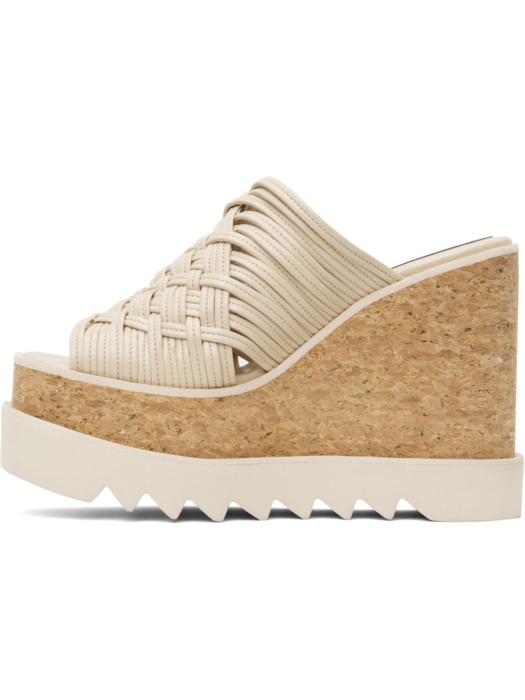 Beige Sneak-Elyse Woven Platform Wedge Sandals - 3