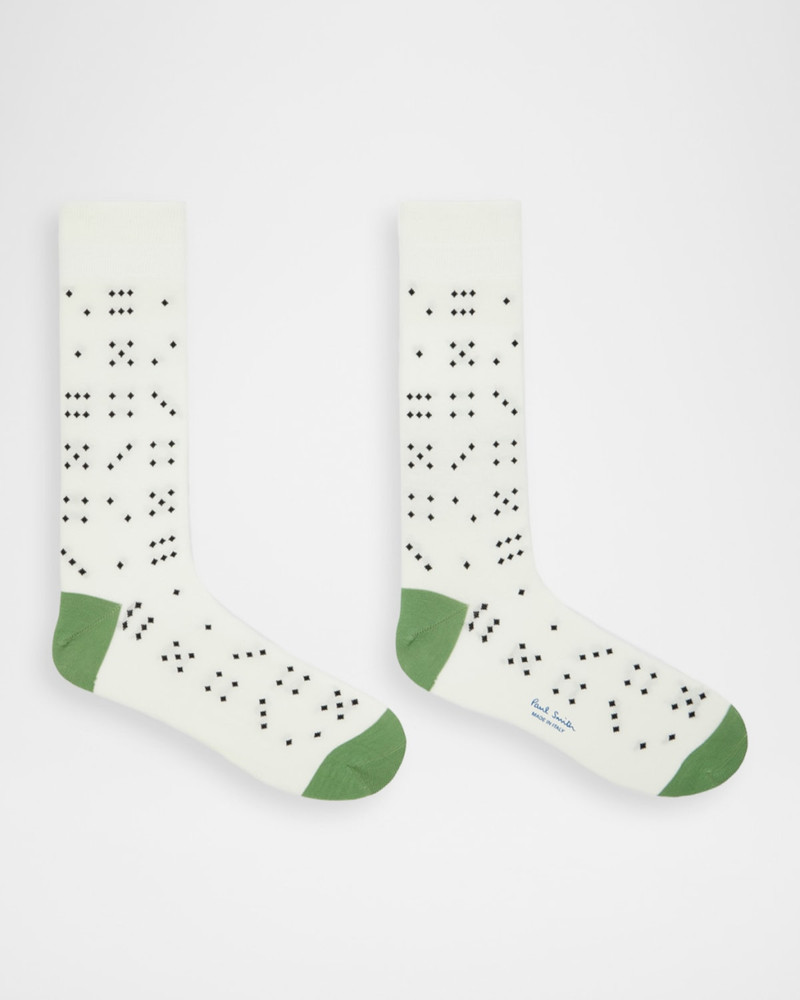 Paul Smith Men & apos;s Polka Dot Dice Cotton Crew Socks outlook