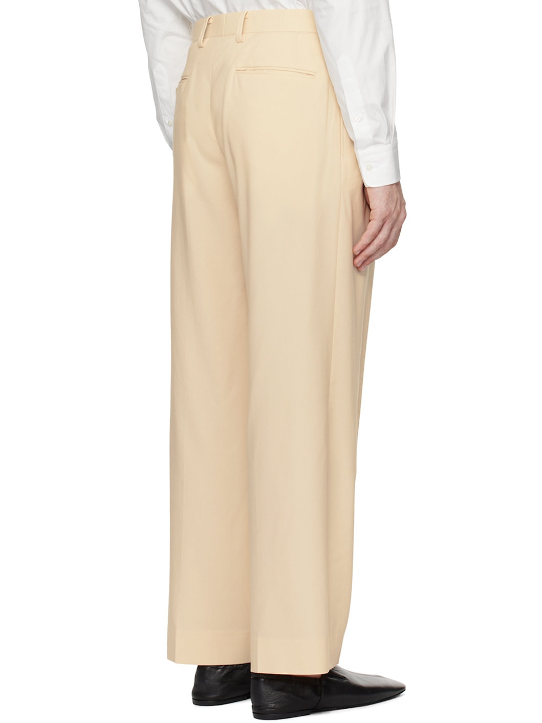 Beige Super Fine Tropical Wool Trousers - 3